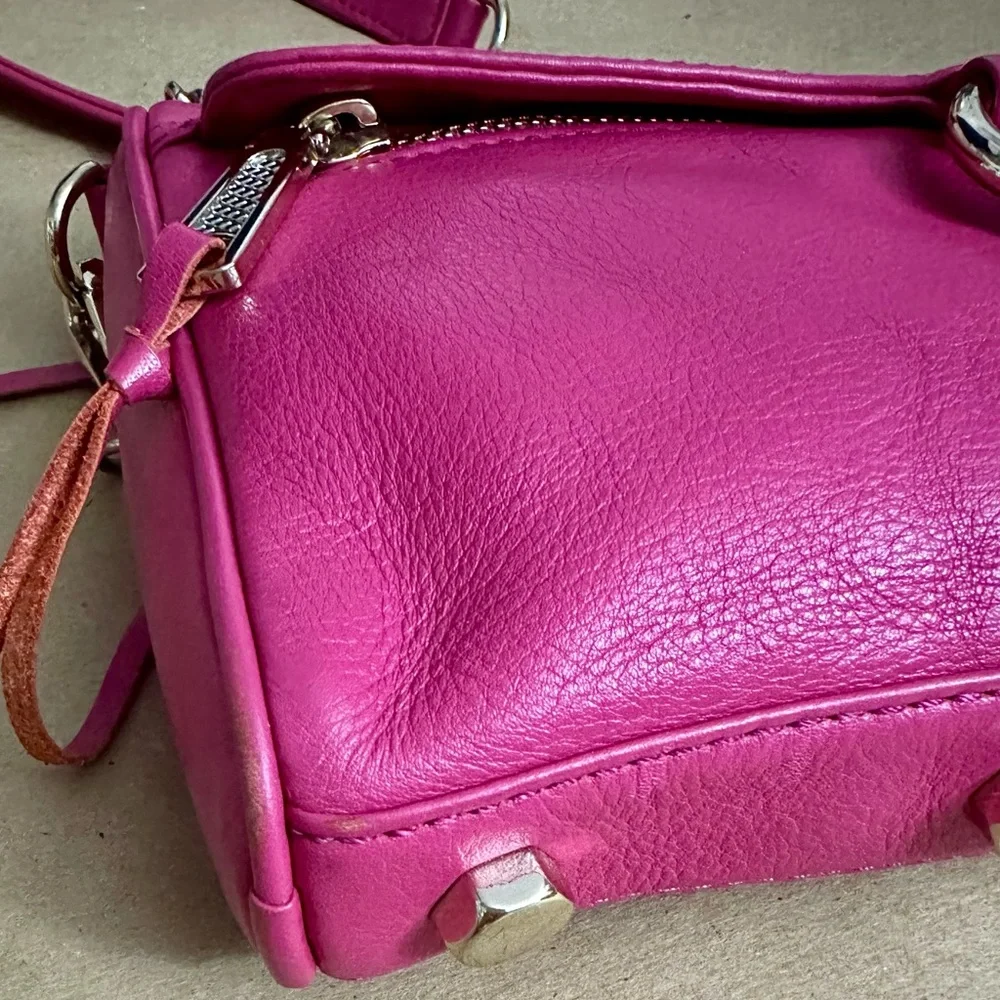 Rebecca Minkoff Mini MAC Hot Pink Leather Crossbody Shoulder Bag
